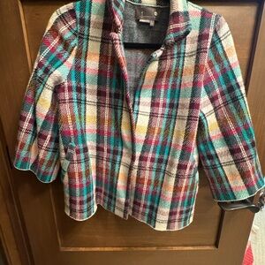 Anthropologie Multicolor Plaid Blazer